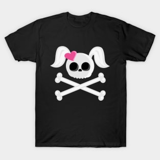 Emo Skull with Ponytails T-Shirt